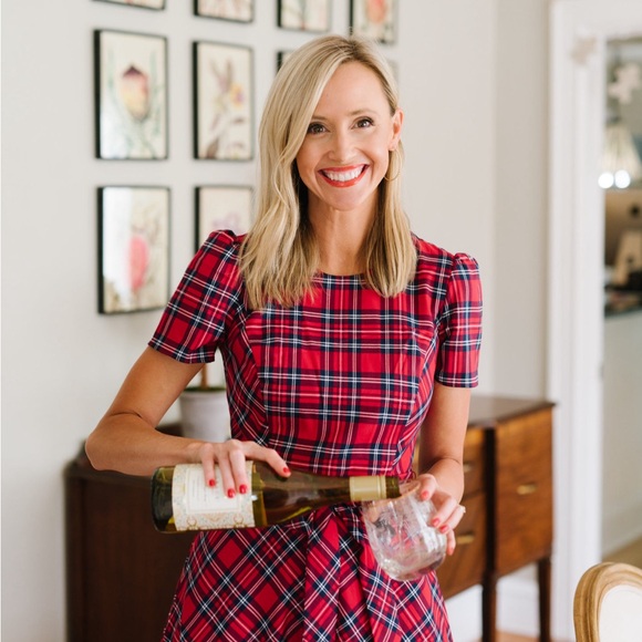 DRAPER JAMES Angie Plaid Red Belted Fit & Flare Dress Christmas Holiday NWT Sz 8 - Picture 15 of 16